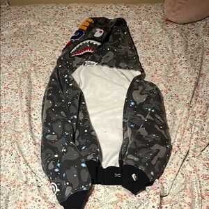 Camouflage Shark Hoodie with Colorful Accents